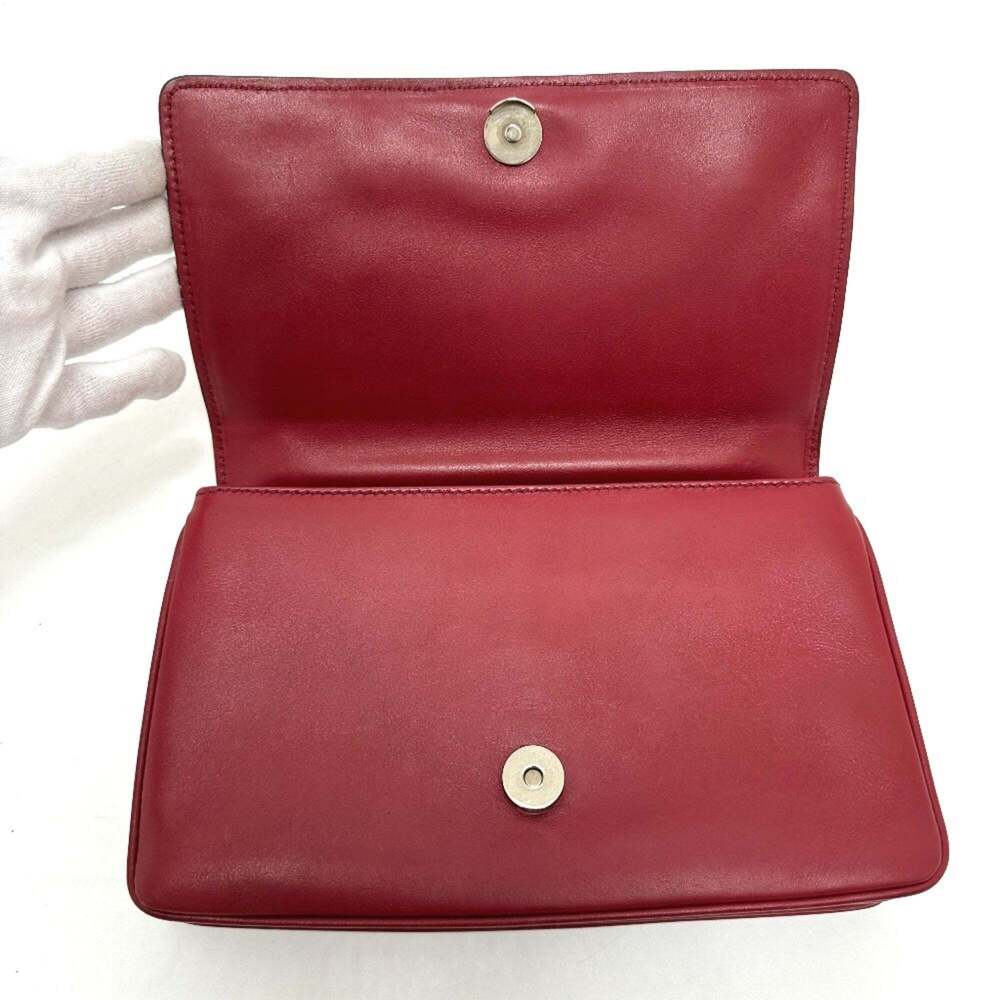 PRADA Red Leather Shoulder Bag - Picture 10 of 16